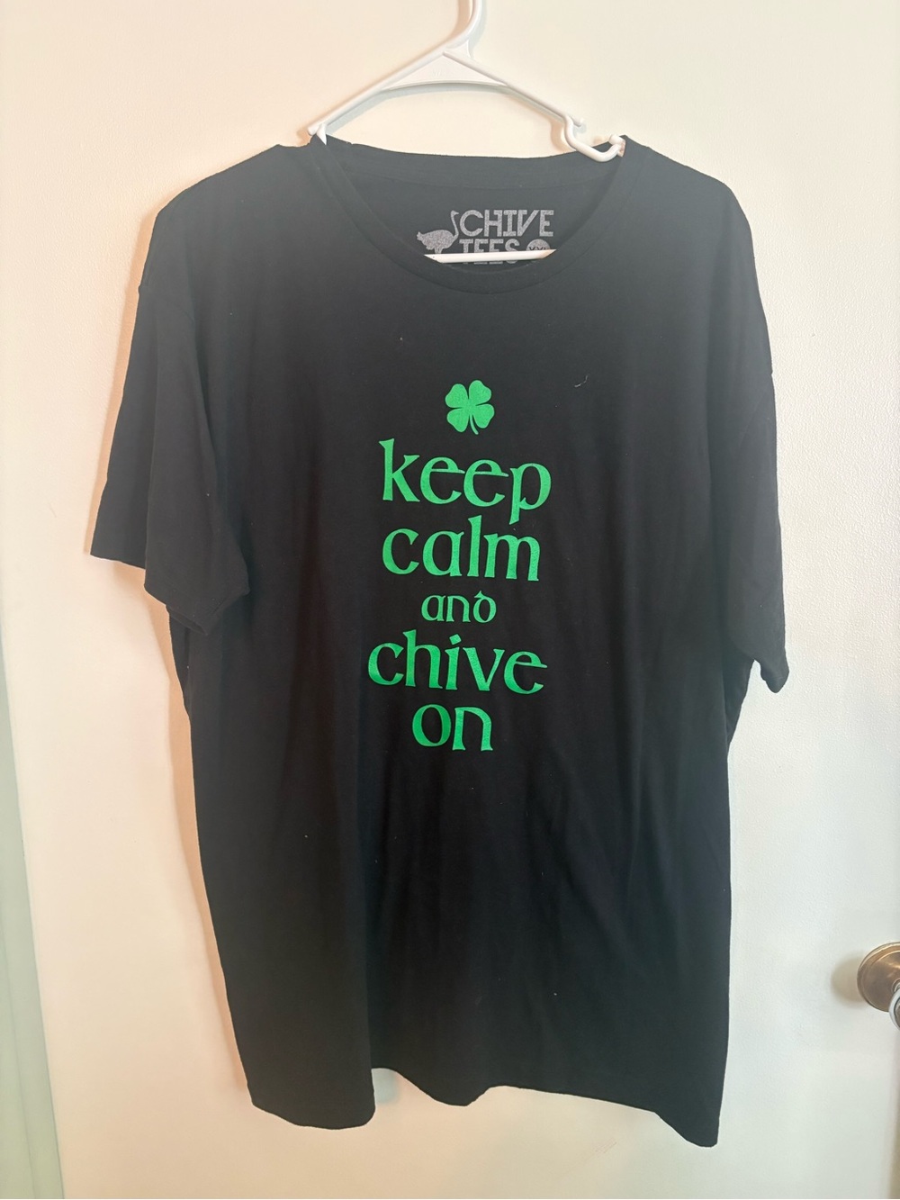 Chive On Keep Calm Graphic Tee - Black/Green